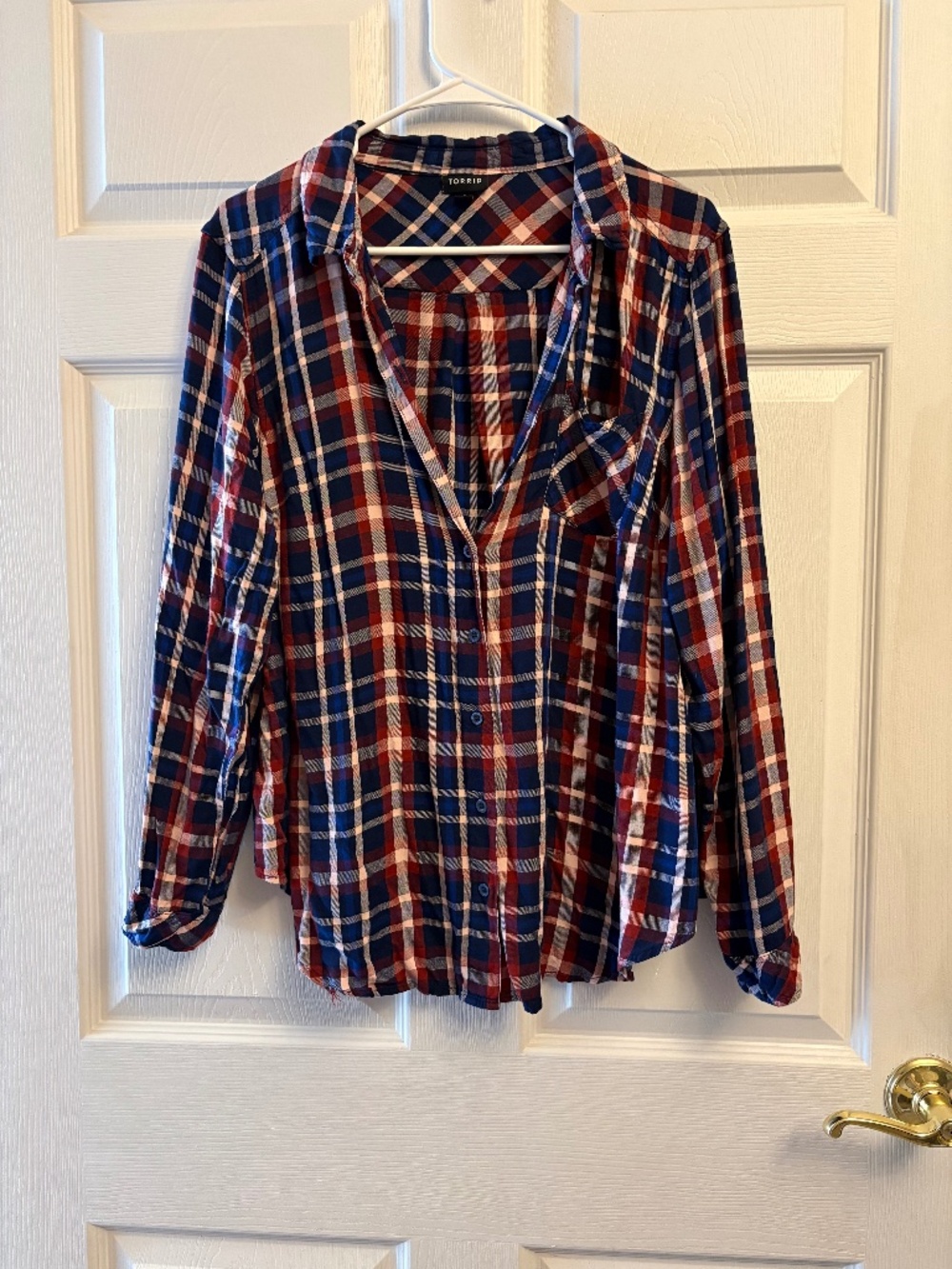 Torrid Plaid Long Sleeve Button Up Top
